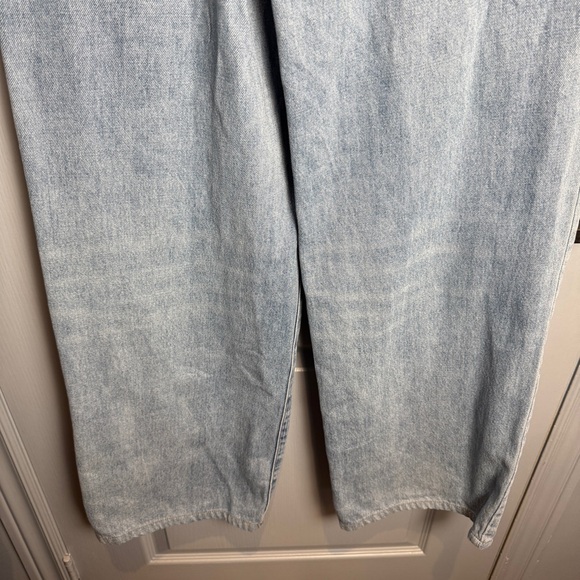 Blank NYC The Franklin Ribcage Wide Leg Jeans Sz 31 Light Wash Whiskering‎ READ - Picture 8 of 14